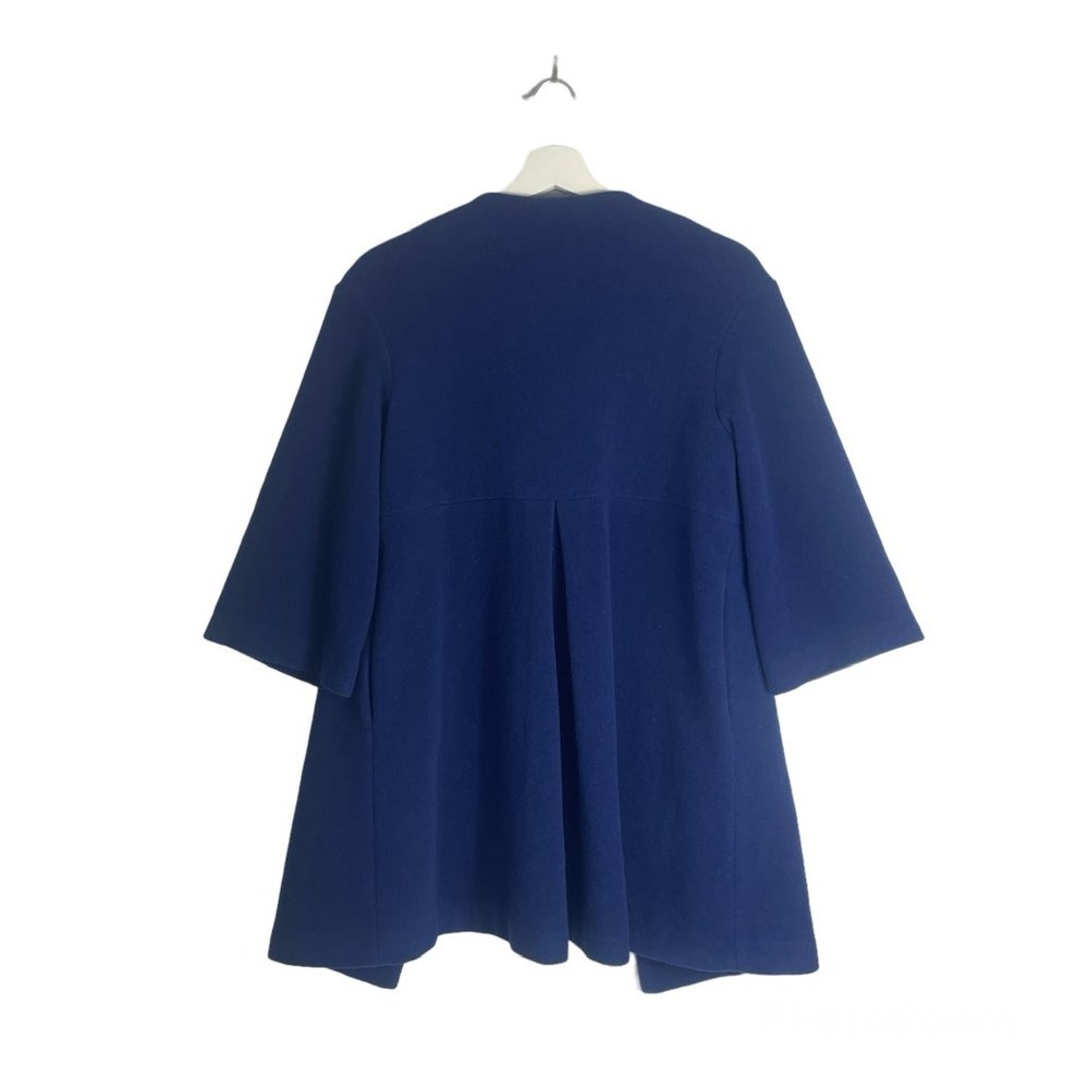 Mirror Fun Blue Wool Coat Size Medium Fall Spring - Picture 2 of 7